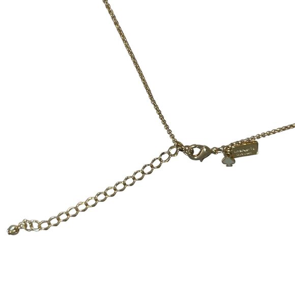 Kate Spade Purple Raising the Bar Gold Chain Long Necklace Pave Crystals - Picture 8 of 9